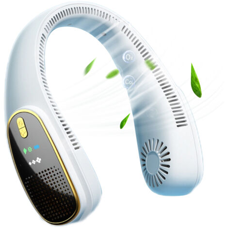 Klingenloser Nackenventilator, USB-aufladbar, tragbar und leise für Sport, Büro und Reisen.