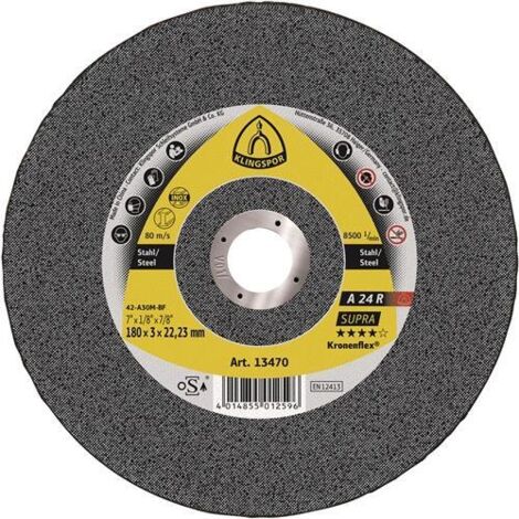 KLINGSPOR 13456 Trennscheibe A 24 R Supra D180x3mm gerade Stahl Bohrung 22,23 mm