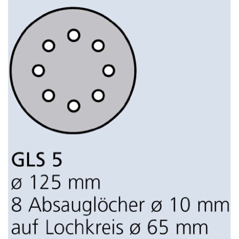 DISCO ABRASIVO AUTOADESIVO KLINGSPOR 125mm PS33CK 120 gr. GLS5 8 FORI/100 pz.