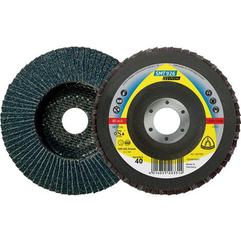 KLINGSPOR 321709 Fächerscheibe SMT 926 Special Ø 125 mm Körnung 80 6° gewölbt IN