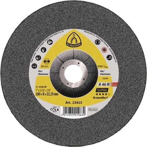KLINGSPOR 6622 Schruppscheibe A 46 N Supra D115xS6mm gekröpft Aluminium Bohrung