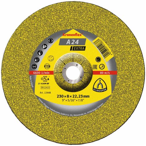 Klingspor A 24 EX Schruppscheiben, 230 x 8 x 22,23 mm, gekröpft