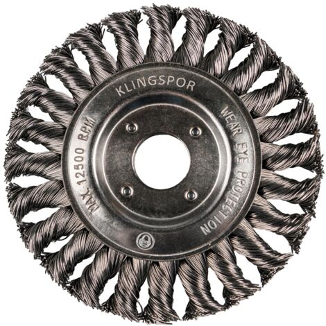 Klingspor BR 600 Z Rundbürste gezopft einreihig, 115 x 14 mm Gewinde M 14 0,5 Stahl