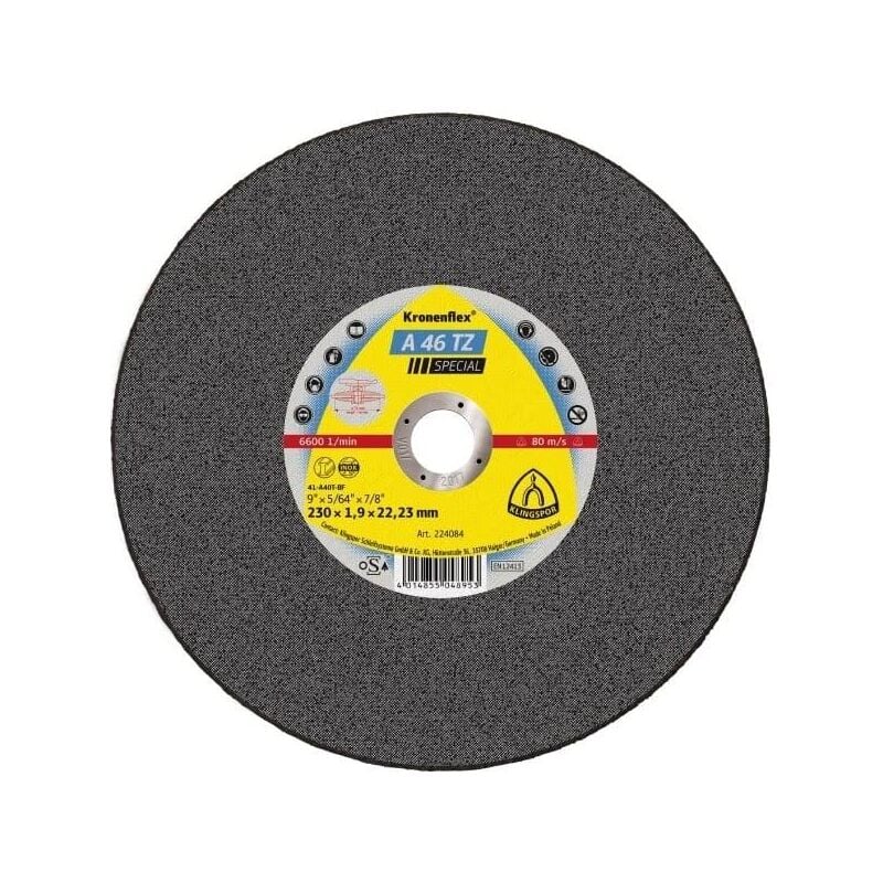 224084 Metal Cutting Slitting Disc 230mm x 1.9mm - Klingspor