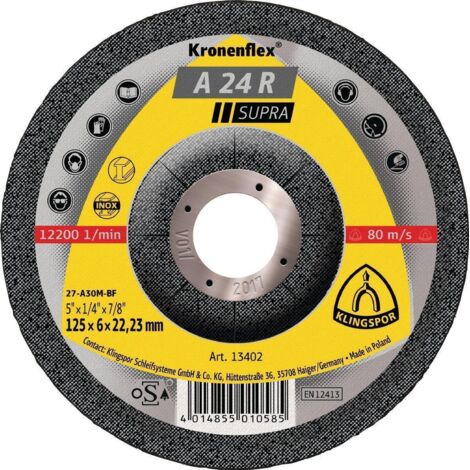 KLINGSPOR disque à ébarber A 24 R Supra D 125 x S 4 mm - 240831