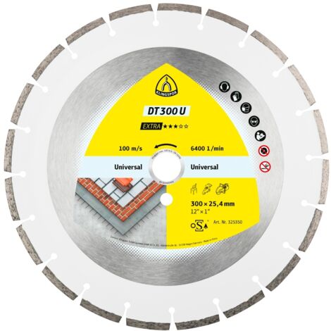 Klingspor DT 300 U Diamanttrennscheiben, 350 x 2,8 x 25,4 mm 20 Segmente 50,1 x 2,8 x 7 mm, Standardverzahnung