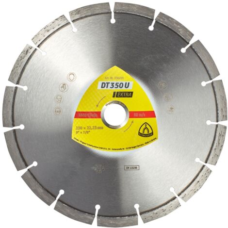 Klingspor DT 350 U Diamanttrennscheiben, 125 x 2,4 x 22,23 mm 9 Segmente 33 x 2,4 x 10 mm, Standardverzahnung