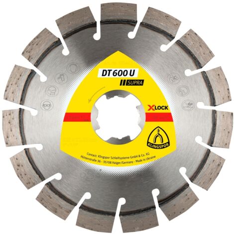 Klingspor DT 600 U Diamanttrennscheiben X-LOCK, 125 x 2,4 x 22,23 mm 15 Segmente 20 x 2,4 x 9 mm, Kurzverzahnung