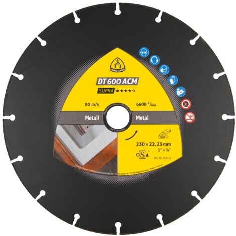 Klingspor DT 600ACM Diamanttrennscheiben, 230 x 1,6 x 22,23 mm 16 Segmente 42 x 1,6 x 1,8 mm, VG - Vakuumgelötet