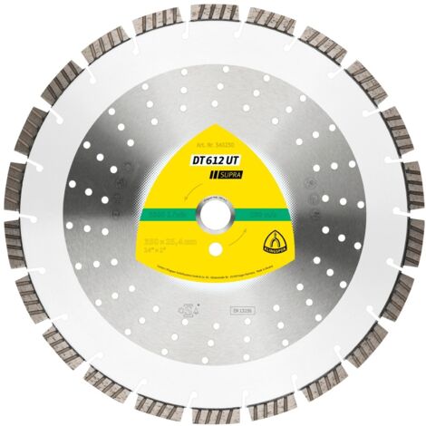 Klingspor DT 612 UT Diamanttrennscheiben, 350 x 3 x 25,4 mm 22 Segmente 40 x 3 x 12 mm, Standard Turbo