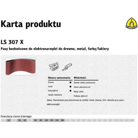 KLINGSPOR ENDLOSRIEMEN FÜR ELEKTROWERKZEUGE LS307X 75mm x 533mm 180 g / 10 Stk.