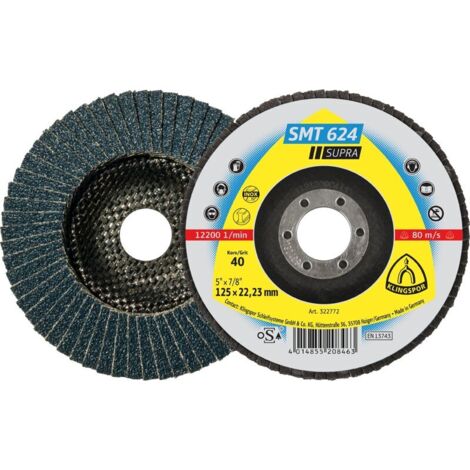 KLINGSPOR Fächerscheibe SMT 624 Supra Ø 115 mm Körnung 80 12° konisch ( 4000842311 )