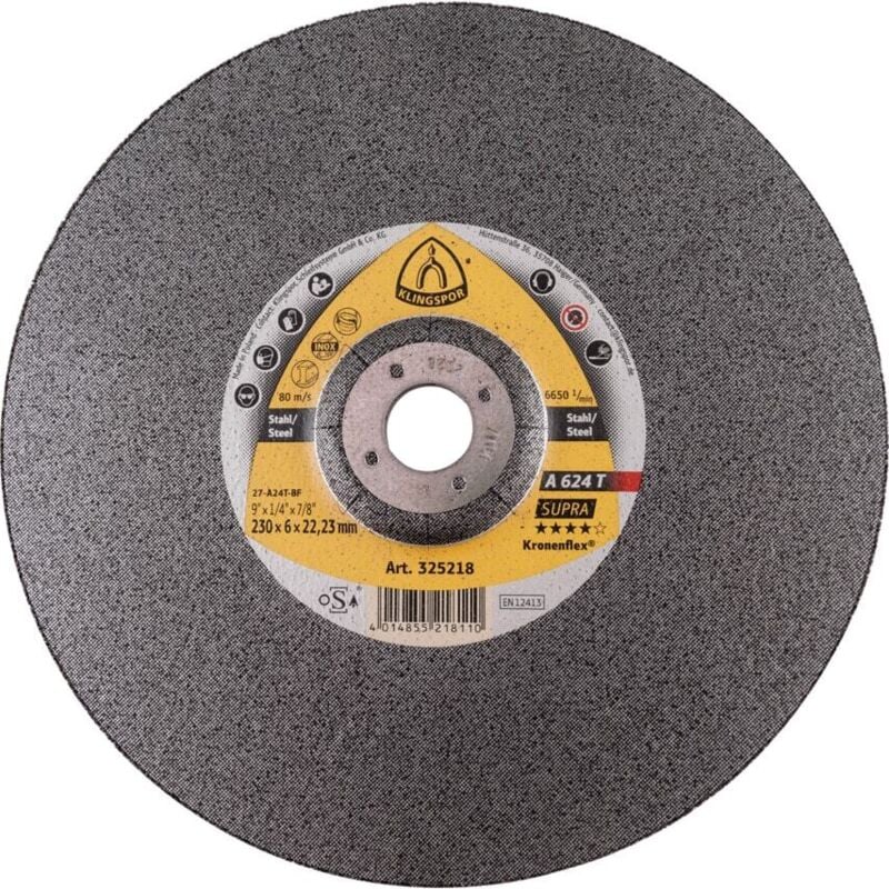 Klingspor A624T Grinding Disc DPC230X6X22MM