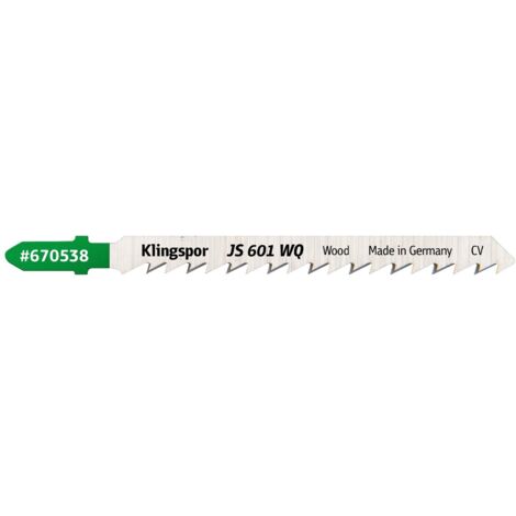 Klingspor JS 601 WQ Stichsägeblätter, 100x8x1,45mm Länge 75Crom-Vanadium 5 Stk.