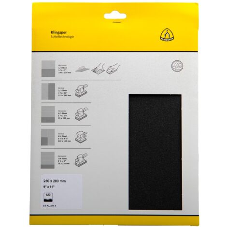 Klingspor KL 371 X S.a.U. Bogen, 230 x 280 mm Korn 120, SB-verpackt im Reiter