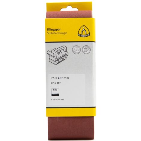 Klingspor LS 309 XH Hobbänder, 75 x 457 mm Korn 100 F5, SB-verpackt im Reiter
