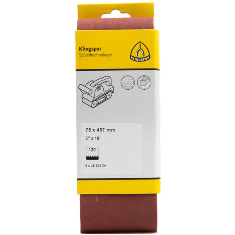 Klingspor LS 309 XH Hobbänder, 75 x 457 mm Korn 40 F5, SB-verpackt im Reiter