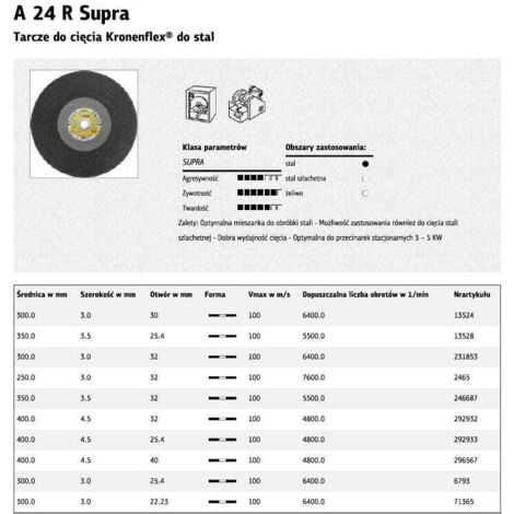 KLINGSPOR METALL-TRENNSCHEIBE 300 mm x 3,0 mm x 32 mm A24R Supra