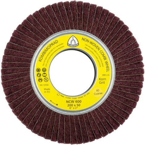 Klingspor NCW 600 Vliesmopräder Kombination, 200 x 50 x 68,2 mm Korn 80 Coarse