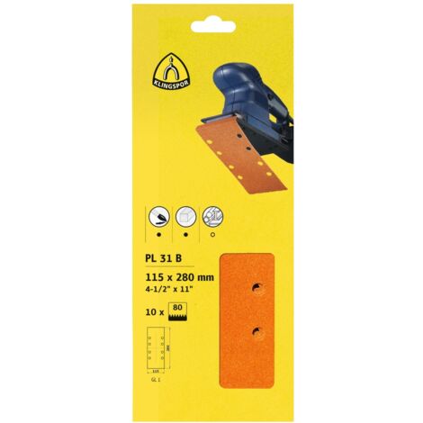 Klingspor PL 31 B Streifen, 93 x 230 mm Korn 180 Lochform GL9, 10 Stk., SB-verpackt im Reiter