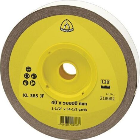 KLINGSPOR Schleifgeweberolle KL 385 JF 40 mm Körnung 180 ( 4000844444 )