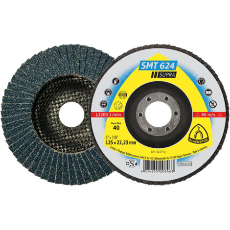 Klingspor SMT 624 Supra Schleifmopteller 125 x 22,23 mm Korn 80  10 Stück