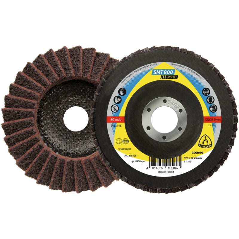 Image of Klingspor - smt 800 Schleifmopteller Vlies, 125 x 22,23 mm Very Fine Korund gewölbt 5 Stk