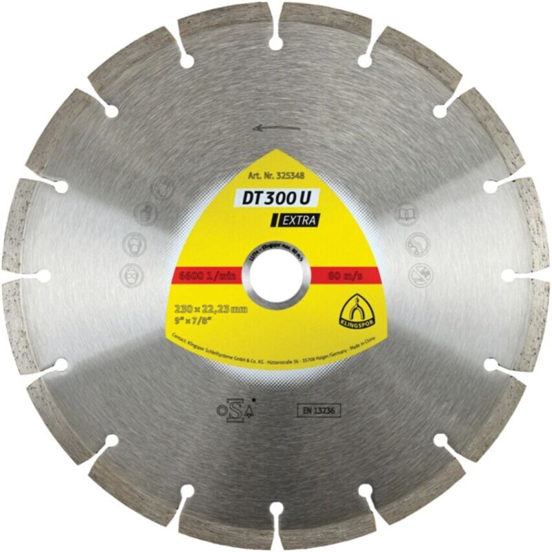 Klingspor - t 300 u Extra 115mm Universal Diamond Blade for Angle Grinders on Cons