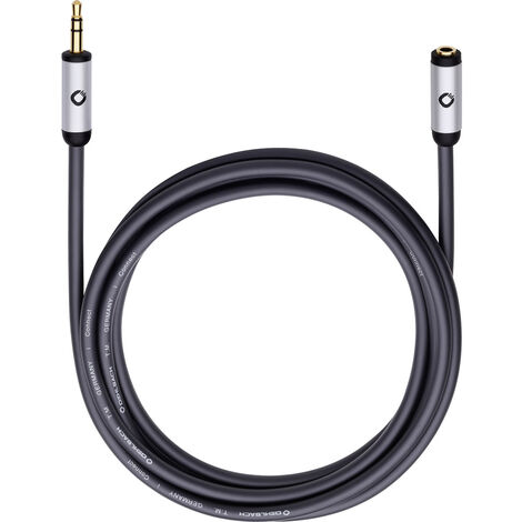 Klinke Audio Verlängerungskabel [1x Klinkenstecker 3.5 mm - 1x Klinkenbuchse 3.5 mm] 3.00 m Schwarz