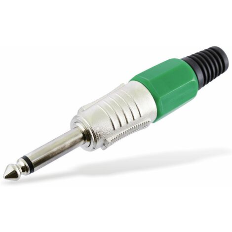 Klinkenstecker, 6,3 mm, mono, grün