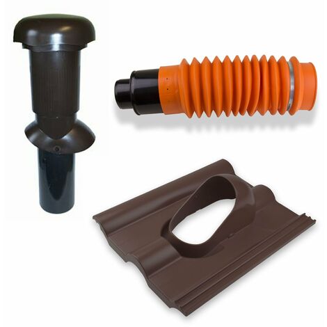 Klöber-Set5 Dachentlüftung DN100 braun Frankf. Pf. Rohr