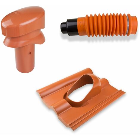 Klöber-Set7 Dachentlüftung DN100 Rot kurz Frankf. Pf. Dachentlüfter