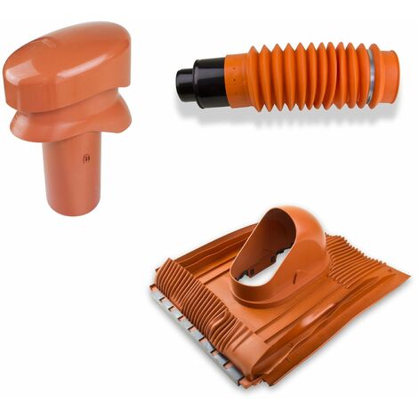 Klöber-Set9 Dachentlüftung DN100 Rot kurz Universal Lüftungsziegel