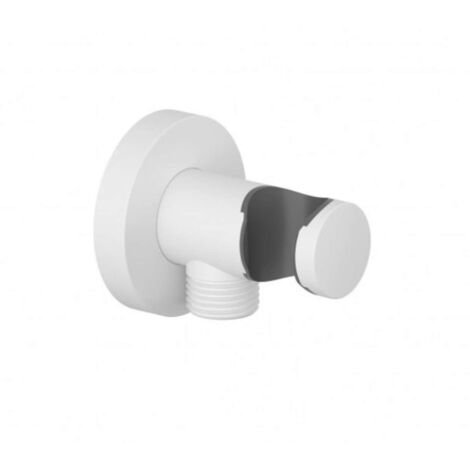 Kludi A-Qa - Codo de pared con soporte, blanco mate 6054753-00