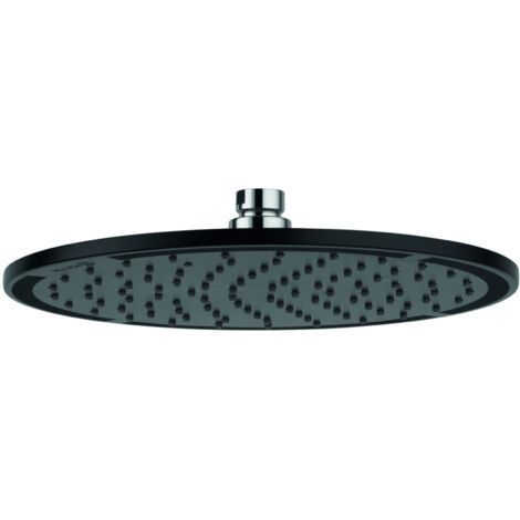 Kludi A-Qa - Soffione doccia 250, getto singolo, nero opaco/cromo 6432587-00
