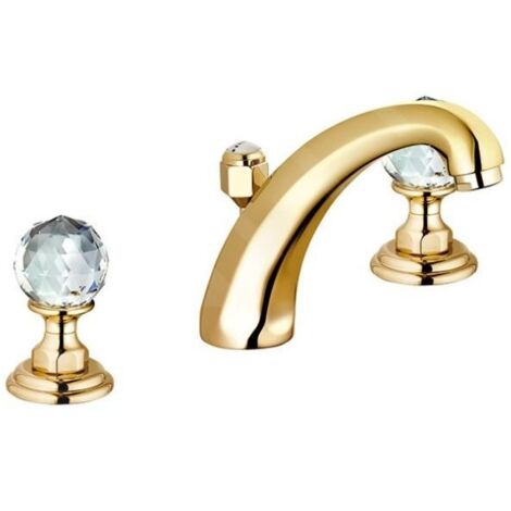Kludi Adlon - Mitigeur de lavabo avec vidage, installation à 3 trous, doré 5104345G4