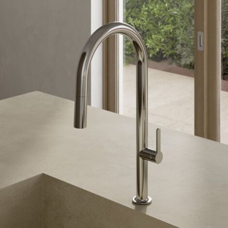 Kludi Aurea - Mitigeur d'évier avec douchette extractible, chrome 558520575