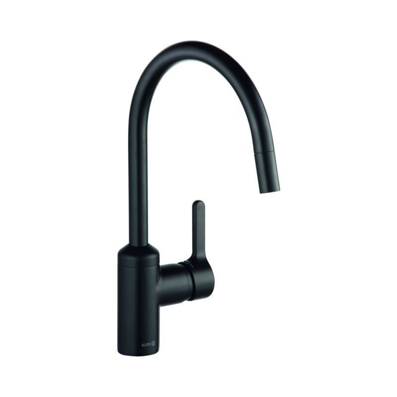 Kludi - mitigeur de cuisine Bingo Star 428513978 levier fermé, pivotant, bec extractible, noir mat