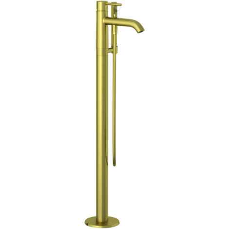 Kludi Bozz - Grifo de suelo para bañera, oro cepillado 38590N076