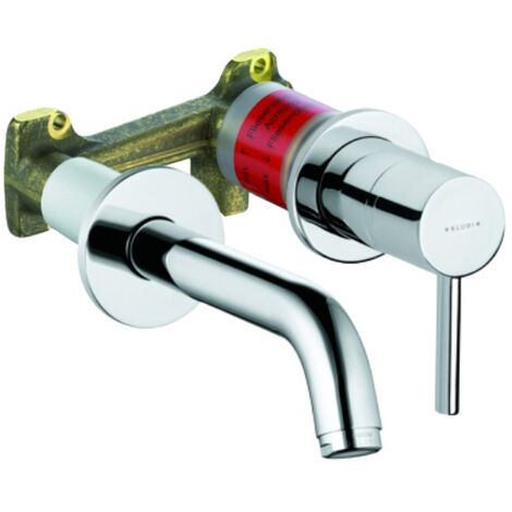 Kludi BOZZ Kit Mitigeur lavabo mural 2 trous à encastrer, Chrome + Corps à encastrer pour mitigeur de lavabo 2 trous (382440576-C)