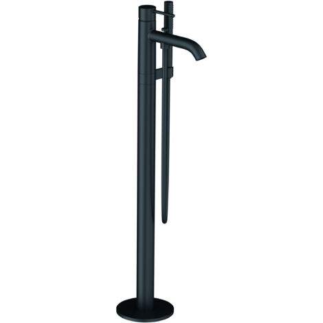 Kludi Bozz - Mitigeur de baignoire au sol, avec accessoires, noir mat 385903976