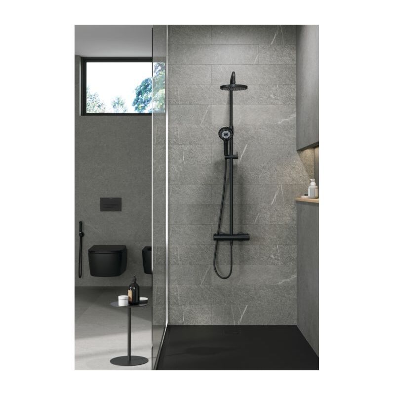 Kludi DIVEx3S système de douche double thermostatique 6907939-00 avec douchette, noir mat