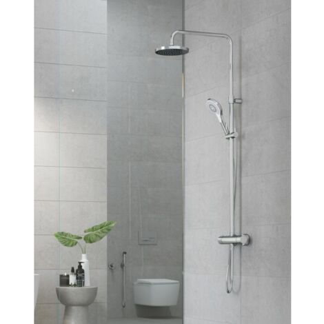 Kludi DIVEx3S système de douche thermostatique double 6907905-00 avec douchette à main, chromé