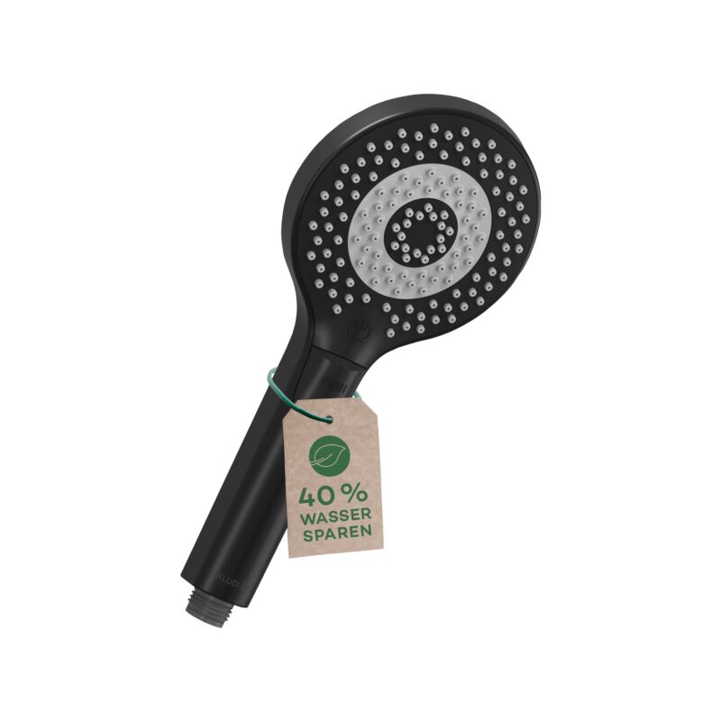 Kludi - Dive x 3S douchette à main 6983039-00 3 types de jets, pomme de douche, noir mat
