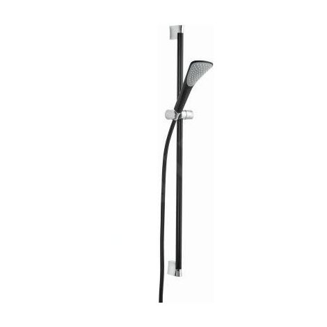 Kludi Fizz - Ensemble pommeau de douche, flexible de douche, barre 900 mm, noir mat 6764087-00