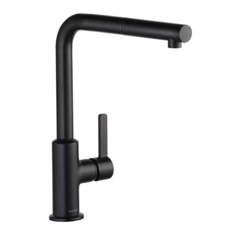 Kludi L-ine S - Grifo de fregadero con salida extraíble, negro mate 408513975