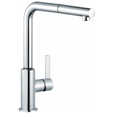 Kludi L-ine S - Mitigeur d’évier avec douchette extractible, chrome 408510575