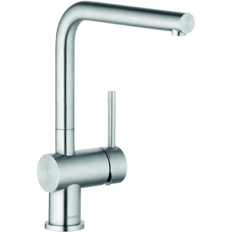 Kludi L Steel - Grifo de fregadero, acero inoxidable cepillado 45803F877