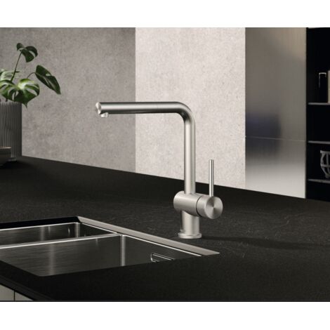 KLUDI L STEEL Mitigeur monocommandé pour évier, bec extractible,