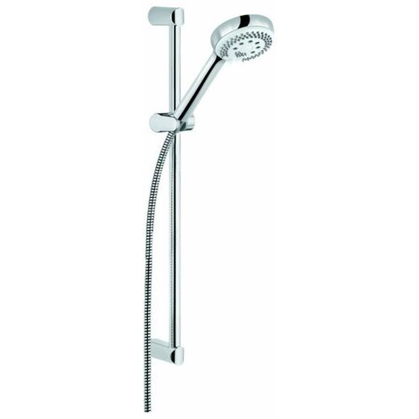 Kludi Logo - Colonne de douche avec pommeau de douche, support, barre et flexible, chrome 6836305-00